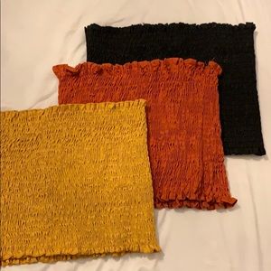 Smocked tube top (set of three)